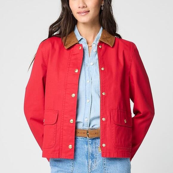 J. Crew Jackets & Blazers - NWT J. Crew Field Jacket Utility Barn Coat Classic Cardinal Red Womens Size XS